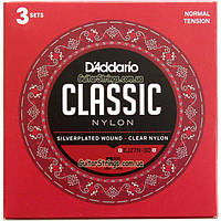 Струны D'Addario Classic Nylon EJ27N-3D Normal Tension 28-43 3 sets