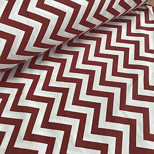 Бавовняна тканина (ТУРЦІЯ шир. 2,4 м) зигзаг червоний No32-16 (R-FR-0226)