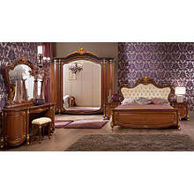 Спальня комплект з ДСП/МДФ Еліана 180 з 6-ти дверною шафою горіх Слониммебель