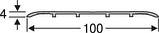 Порожок алюмінієвий анодований гладкий 100х4 бронза 2,7 м, фото 2