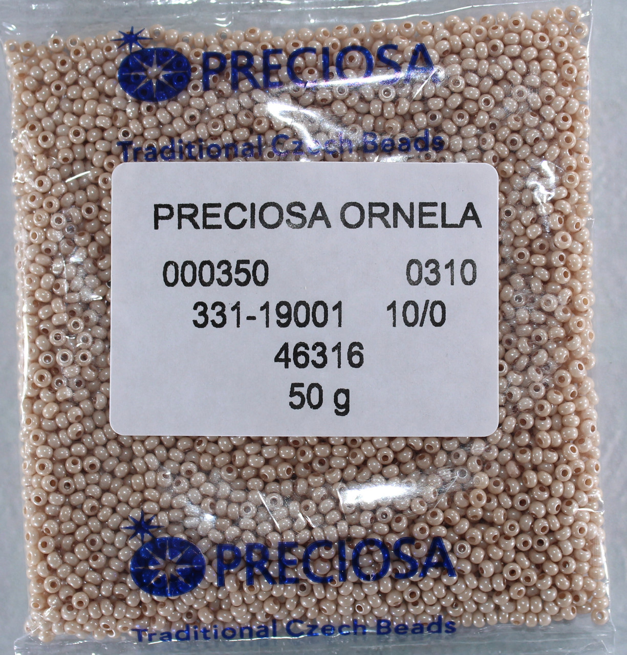 Бісер 10/0, No46316 бежевий глянсовий (пач.50 грамів), фото 1