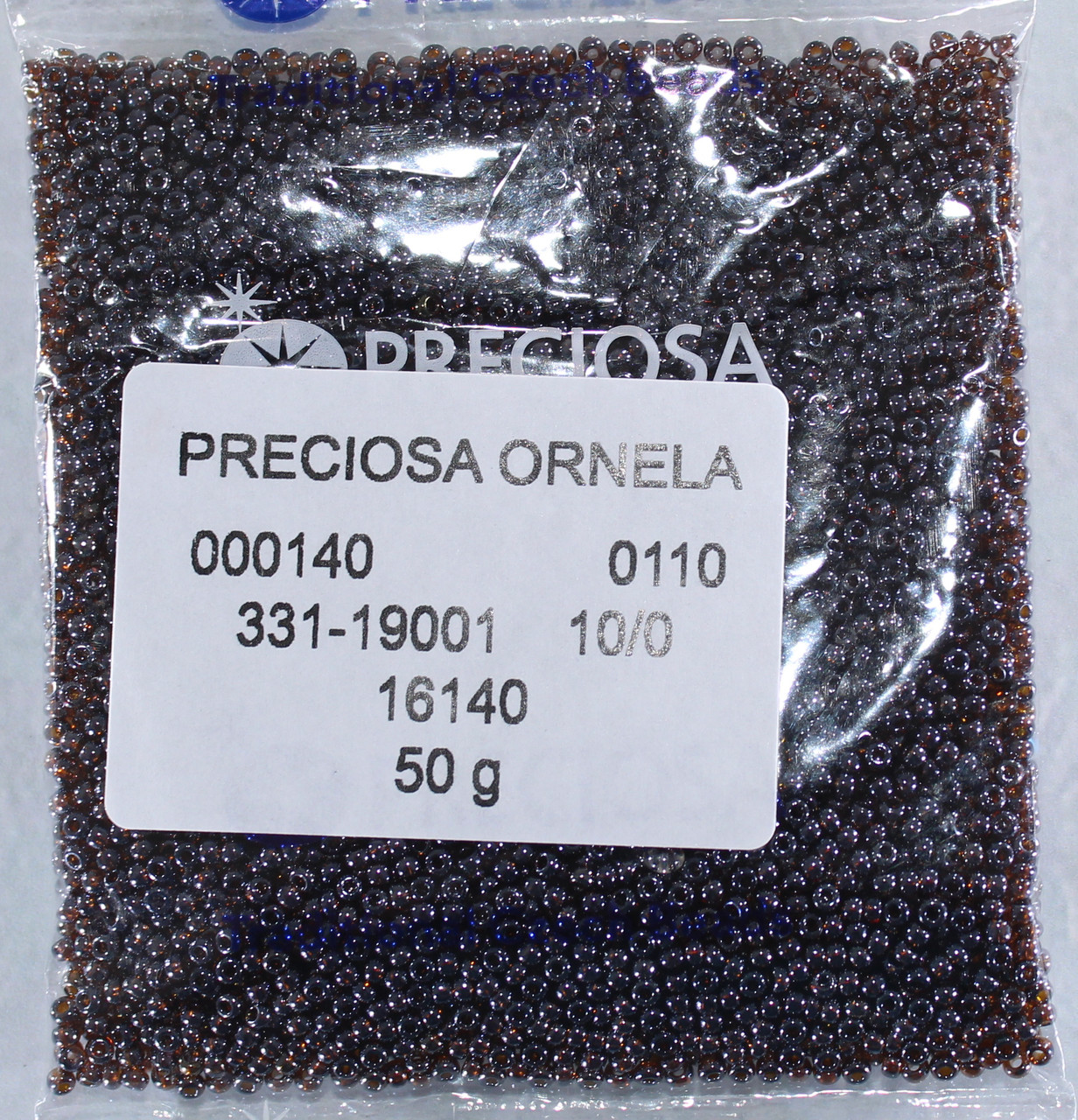 Бісер 10/0, №16140(уп.50 грам) коричневий темний, прозорий глазурований