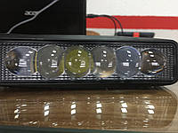 Дополнительная светодиодная LED фара прямоугольная с линзами 17х4см