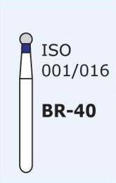 Бор алмазний MANI, 1 шт BR-40 (ISO 001/016) сині