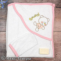 Дитячий рушник з рукавичкою для купання Розмір: 78х 88 см Туреччина (6816-2)