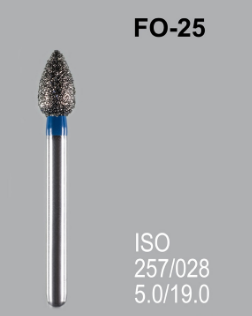 Бор алмазний MANI, 1 шт FO-25 (ISO 257/028) синій