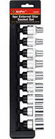 Головки TORX E 1/2 на планці 9 предметів T33209 AmPro