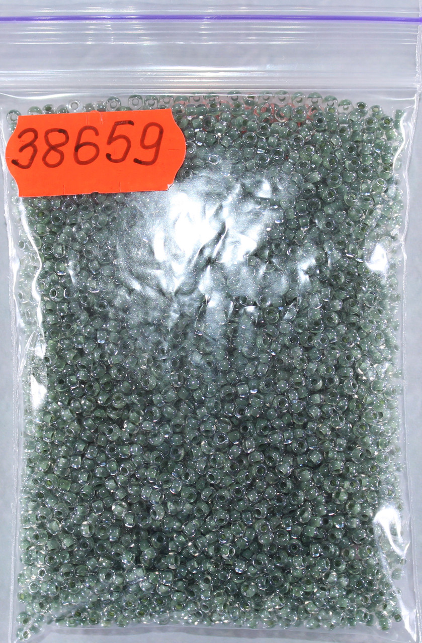 Бісер 10/0, No38659 зелений, пофарбований усередині (пач.50 грамів), фото 1