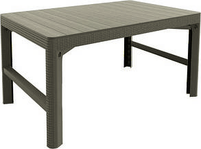 Стіл для саду пластиковий Keter Lyon rattan table, бежевий, фото 3
