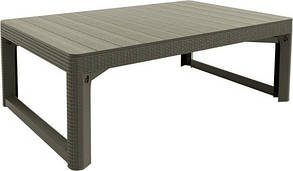 Стіл для саду пластиковий Keter Lyon rattan table, бежевий, фото 4