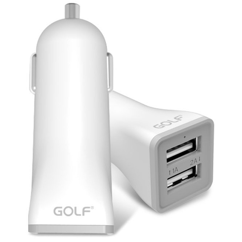 Автомобільний зарядний пристрій GOLF GF-C2, 2 USB, 2,1A