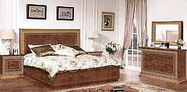 Спальня комплект з ДСП/МДФ Ніколь 180 з 6-ти дверною шафою горіх Слониммебель