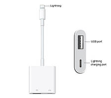 Перехідник Lightning на USB 3.0 Camera Adapter iPad iPhone OTG Fast Charge Data Converter Keyboard Microphone