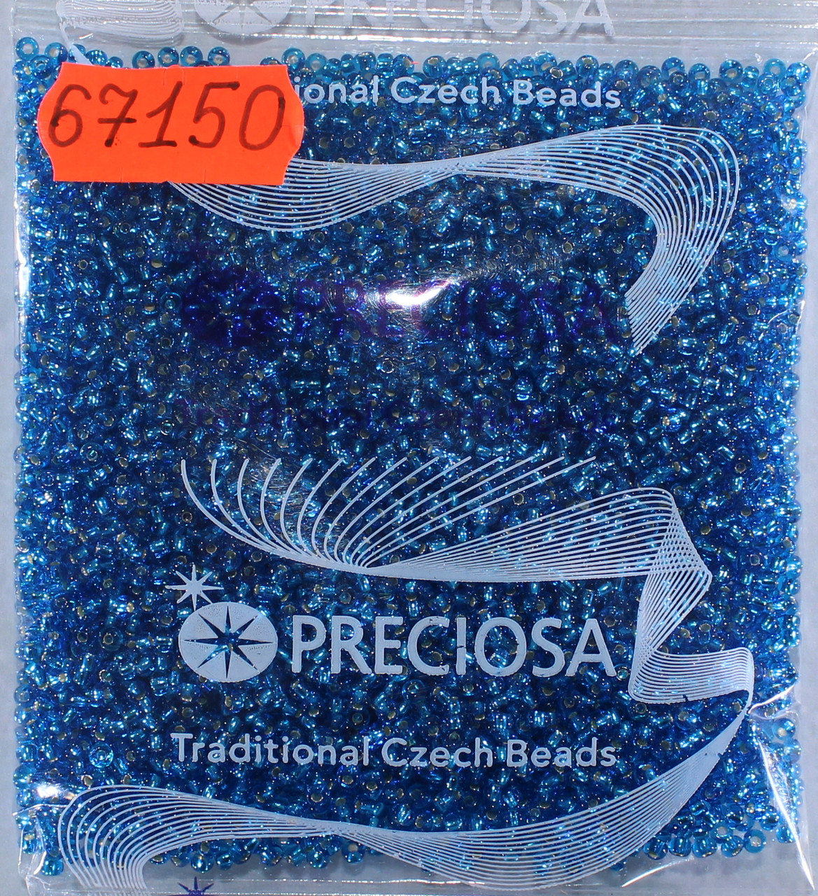 Бісер 10/0, No67150 (пап.50 грамів) блакитний зі срібною серединкою, фото 1