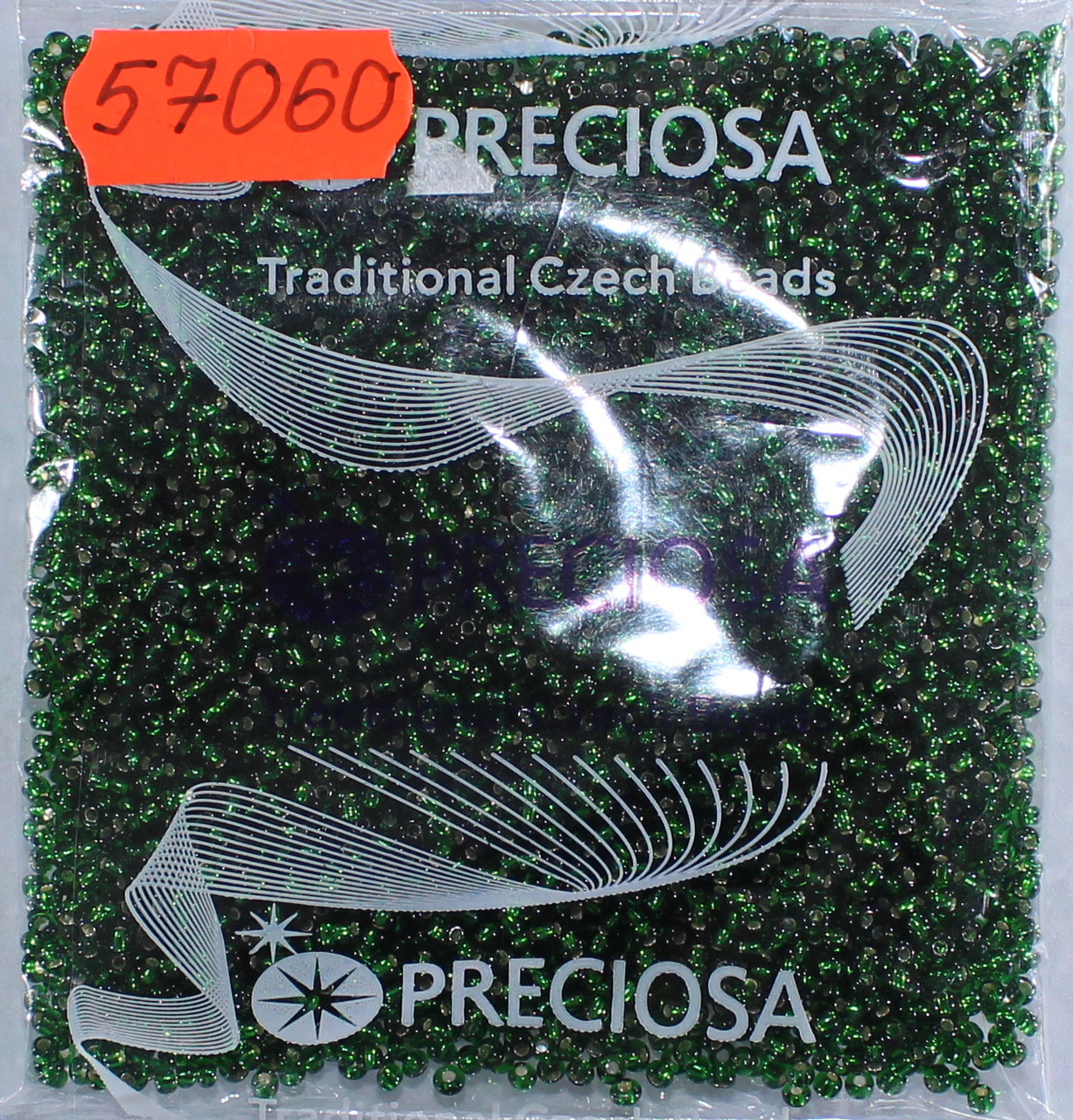 Бісер 10/0, No57060 зелений насичений блискучий (пап.50 грамів), фото 1