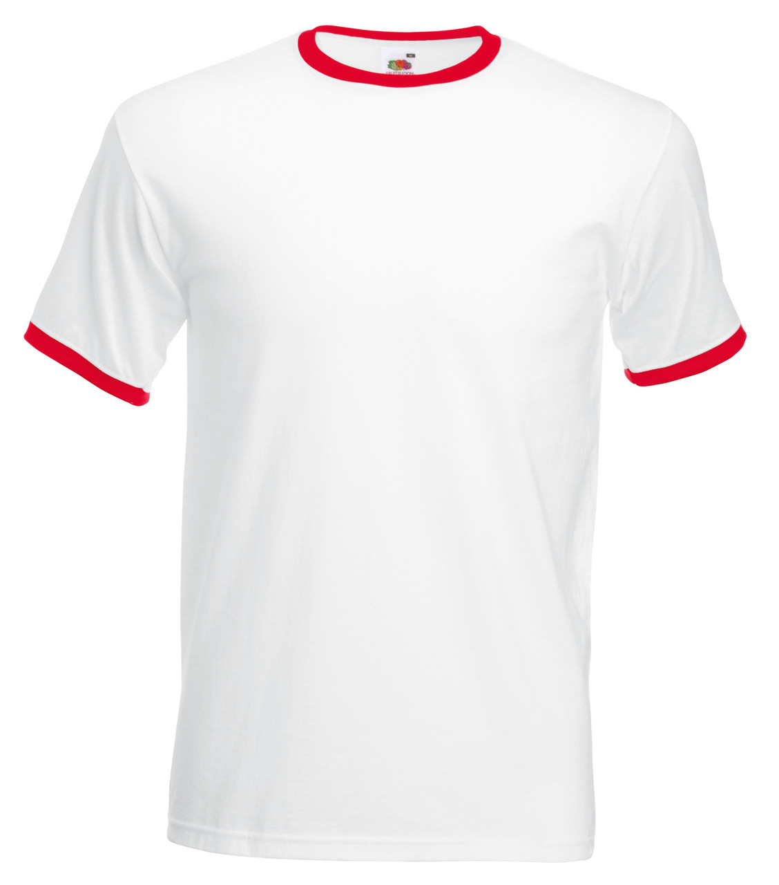 Чоловіча футболка з кольоровою окантовкою Fruit of the loom Білий/Червоний 61-168-Wm L