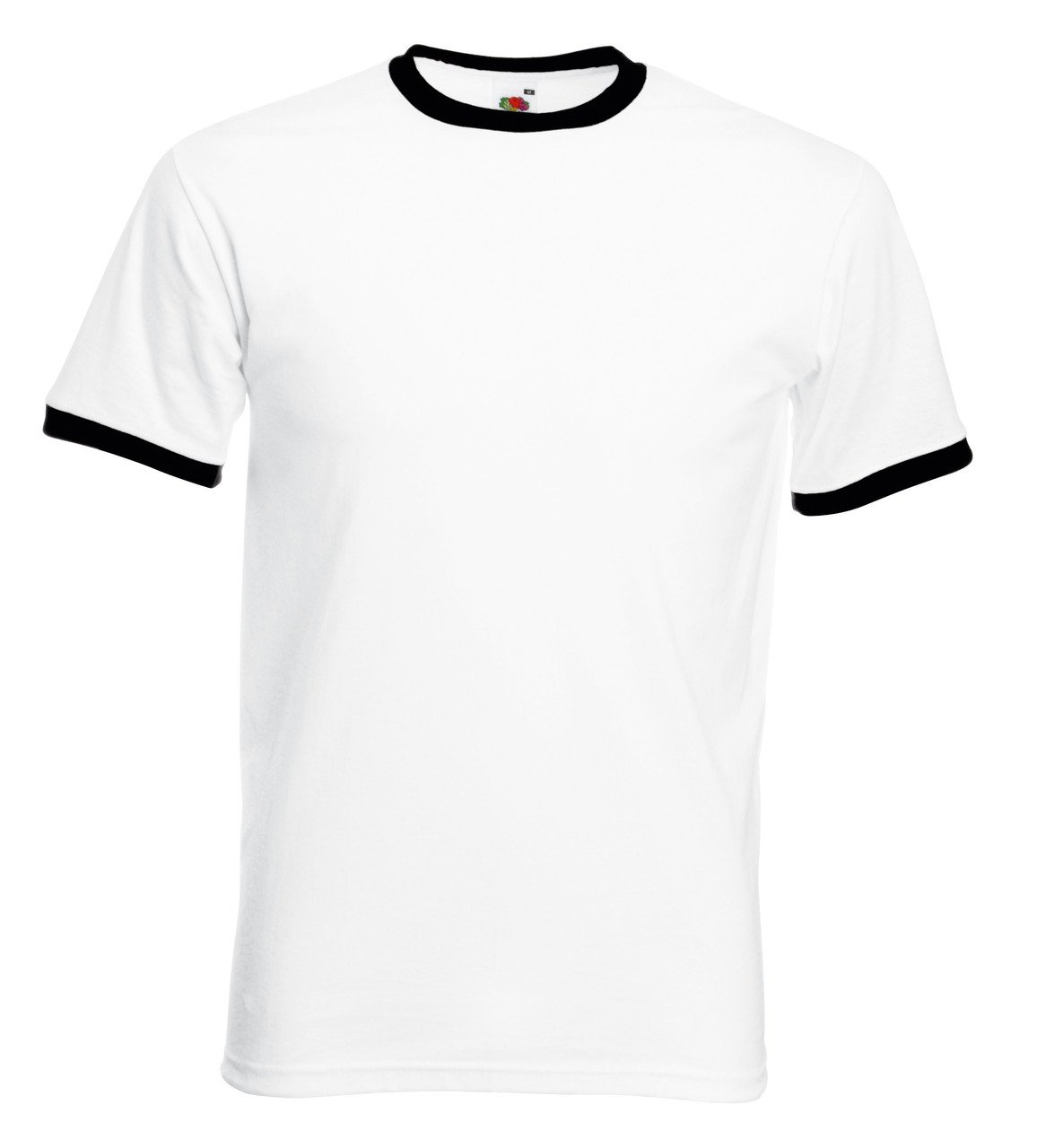 Чоловіча футболка з кольоровою окантовкою Fruit of the loom Білий/Чорний 61-168-Th Xl