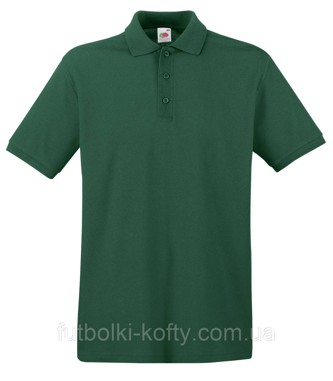 Чоловіча футболка поло зелена щільна (темно-зелений) Premium polo Fruit of the Loom, XL