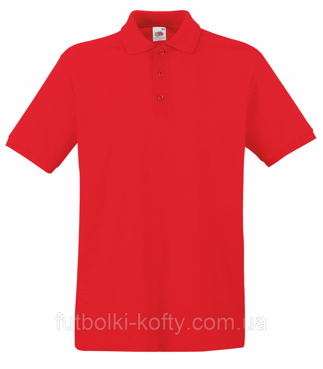 Чоловіча футболка поло червона щільна Premium polo Fruit of the Loom,XL