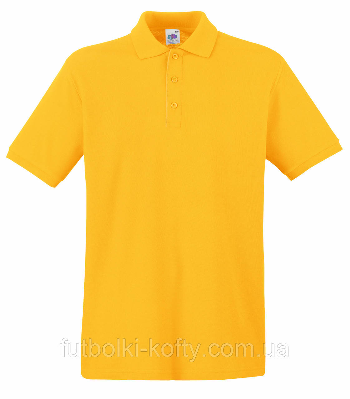 Чоловіча футболка поло жовта щільна (сонячно-жовтий) Premium polo Fruit of the Loom, XL