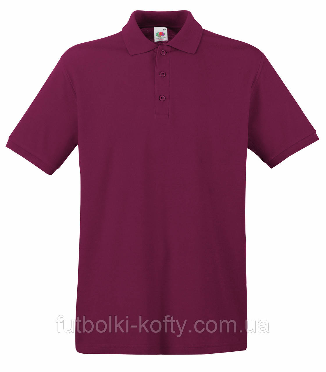 Чоловіча футболка поло бордова щільна Premium polo Fruit of the Loom, S, фото 1
