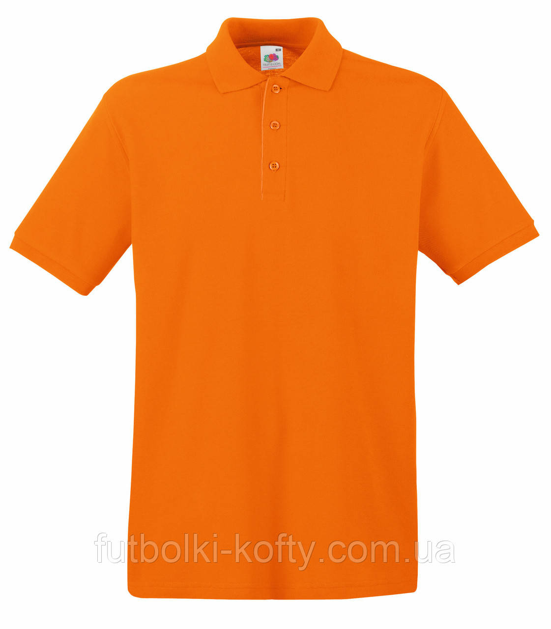 Чоловіча футболка поло оранжева щільна Premium polo Fruit of the Loom, L