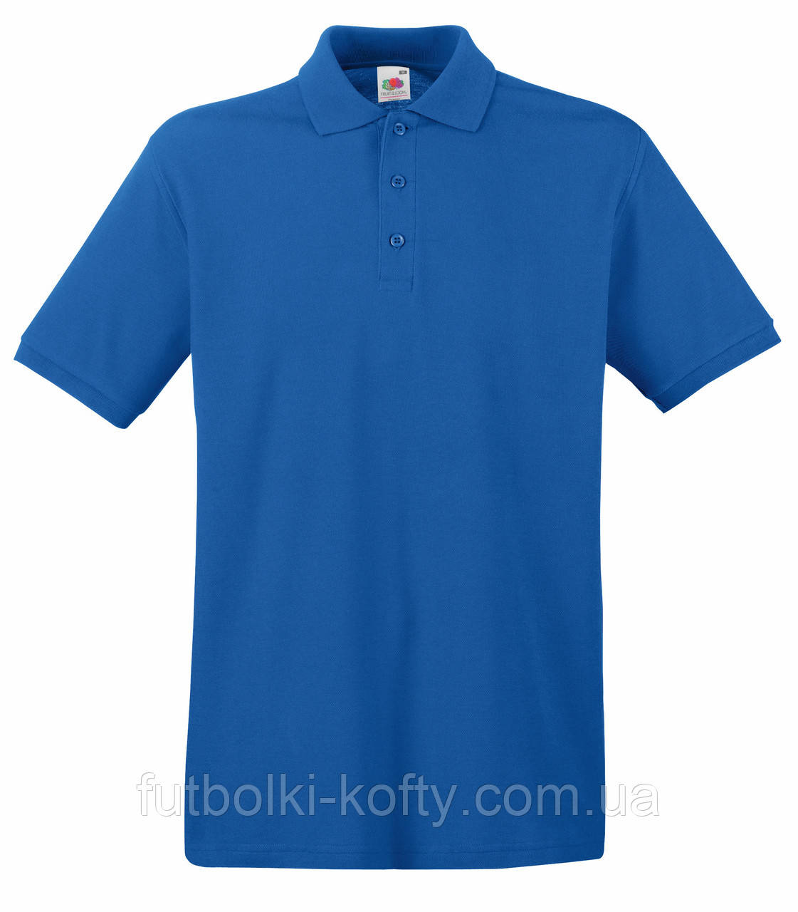 Чоловіча футболка поло синя щільна (яскраво-синій) Premium polo Fruit of the Loom, M