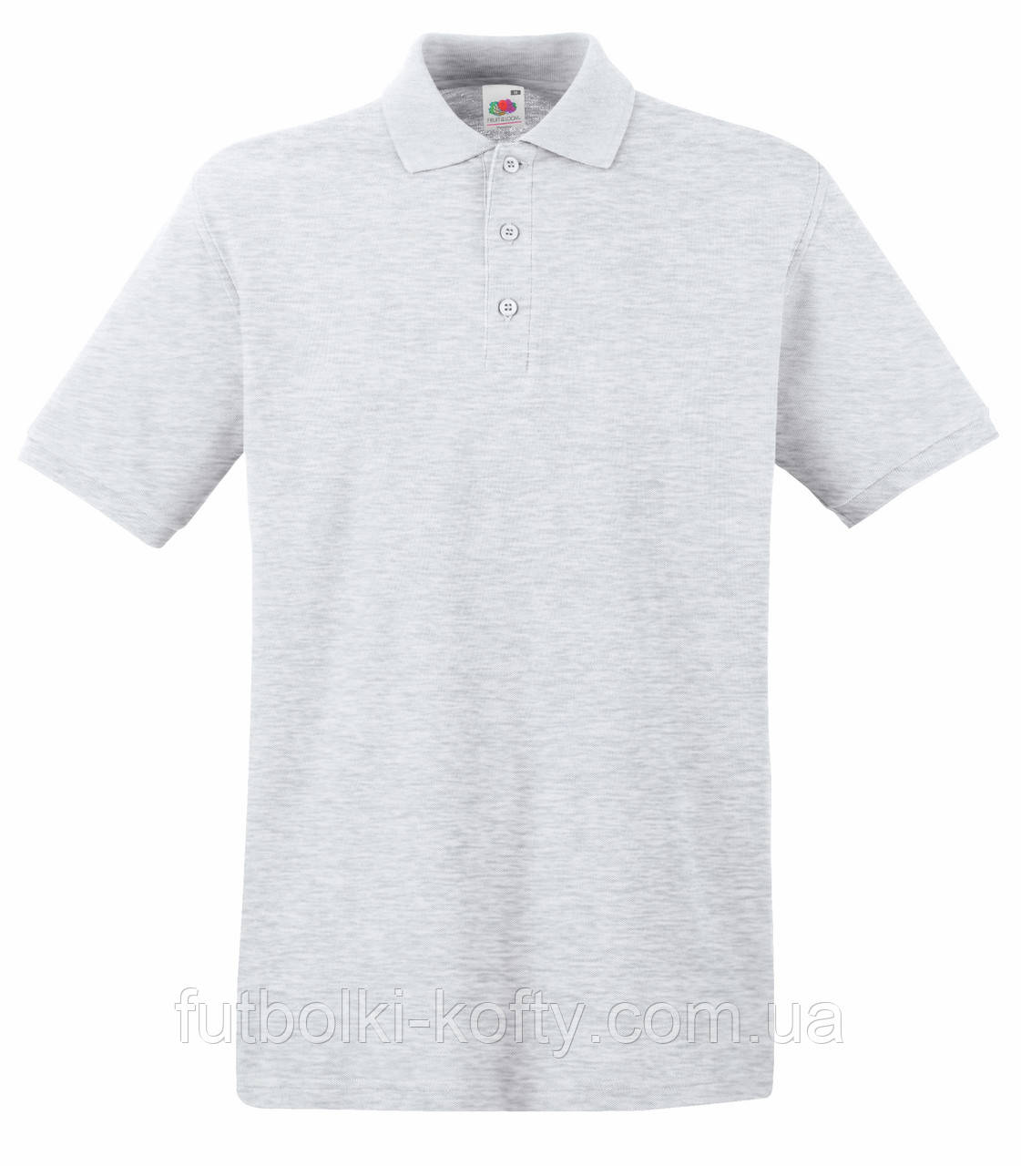 Чоловіча футболка поло сіра щільна (попелястий) Premium polo Fruit of the Loom,L