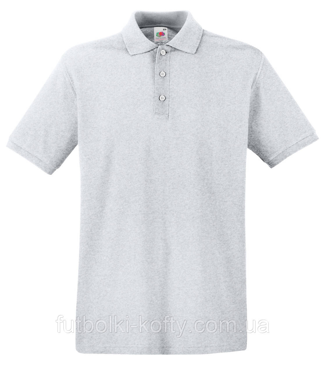 Чоловіча футболка поло сіра щільна (сіро-ліловий) Premium polo Fruit of the Loom,3XL