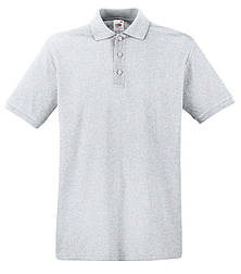 Чоловіча футболка поло сіра щільна (сіро-ліловий) Premium polo Fruit of the Loom, 2XL