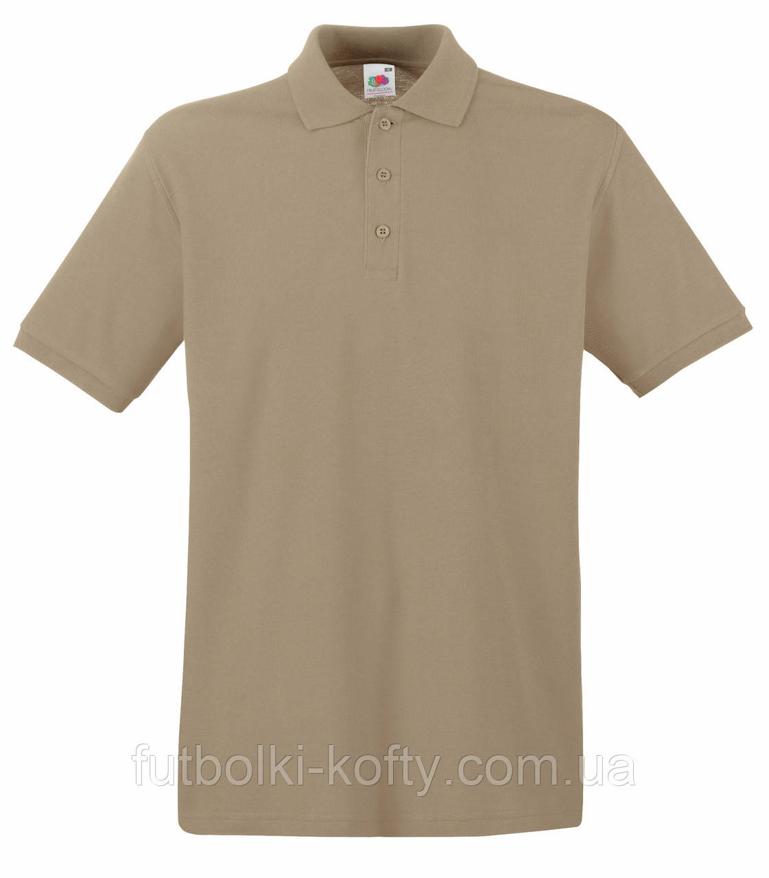 Чоловіча футболка поло хакі щільна Premium polo Fruit of the Loom,2XL