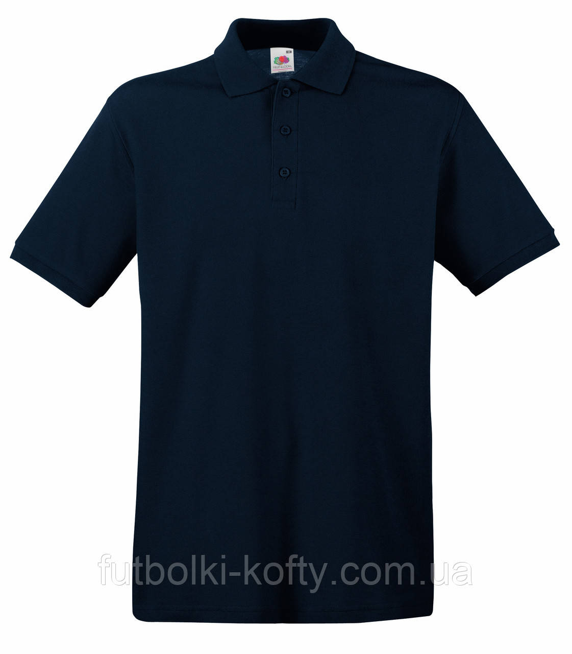 Чоловіча футболка поло синя щільна (глибокий темно-синій) Premium polo Fruit of the Loom,3XL