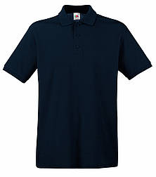 Чоловіча футболка поло синя щільна (глибокий темно-синій) Premium polo Fruit of the Loom,L