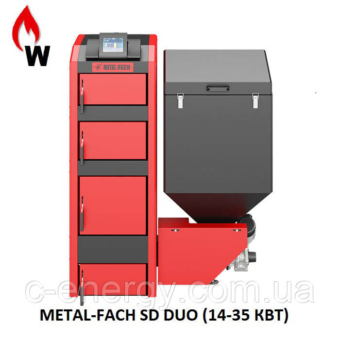 Пелетний котел METAL-FACH SOKOL SD DUO-14 кВт (до 140 м2) Польща