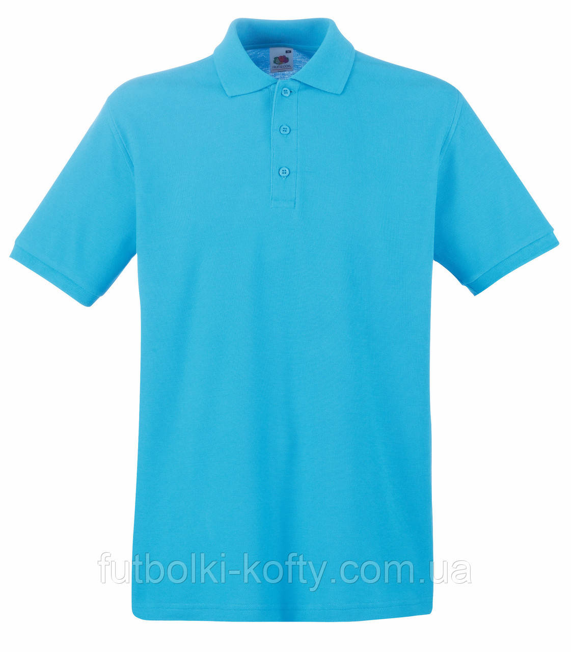 Чоловіча футболка поло синя щільна (ультрамарин) Premium polo Fruit of the Loom,S