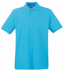 Чоловіча футболка поло синя щільна (ультрамарин) Premium polo Fruit of the Loom, 2XL