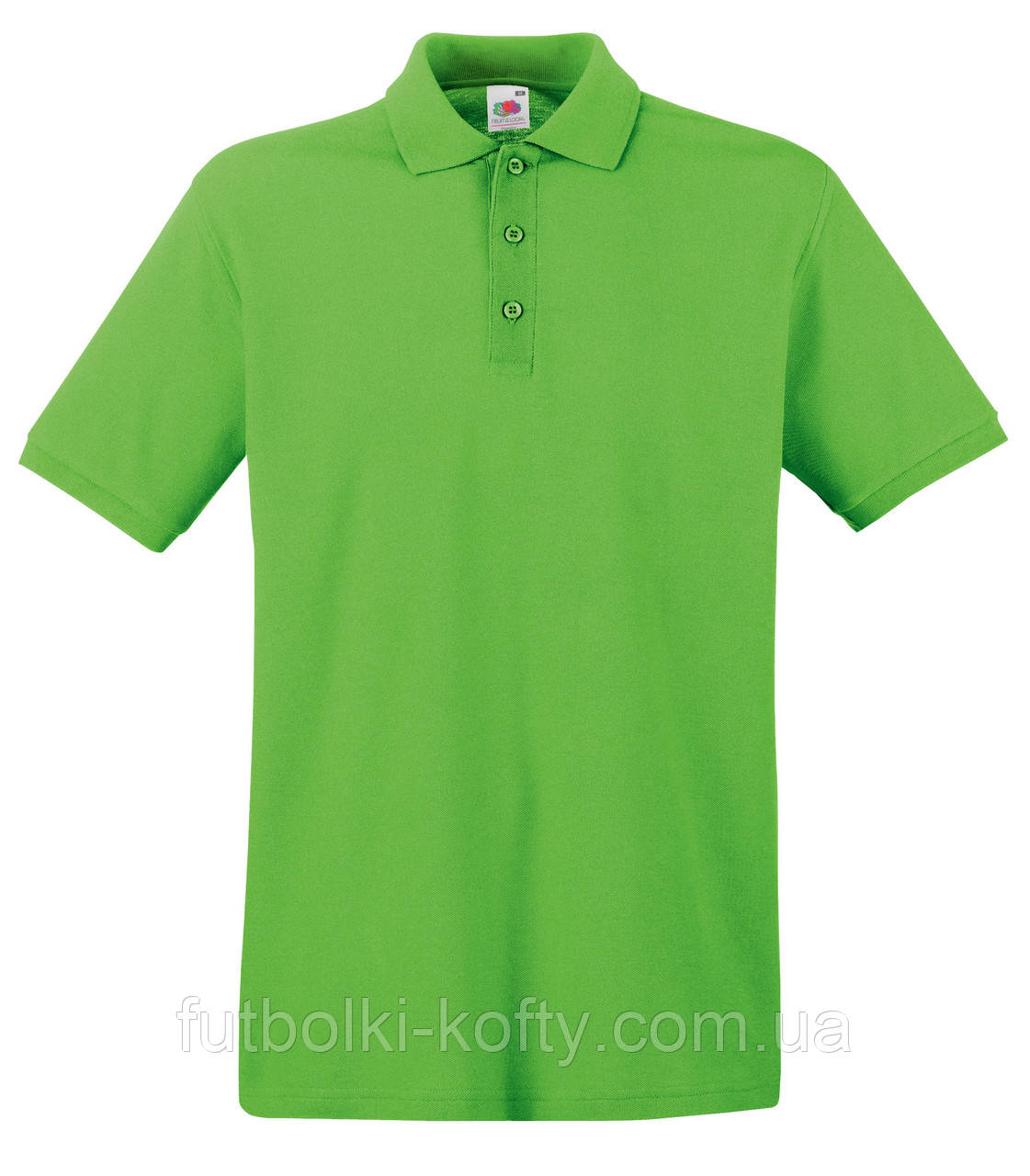 Чоловіча футболка поло салатова щільна Premium polo Fruit of the Loom, 3XL