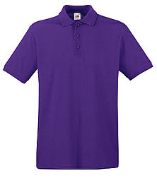 Чоловіча футболка поло фіолетова щільна Premium polo Fruit of the Loom, 3XL