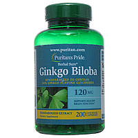 Гінкго Білоба екстракт Ginkgo Biloba Standardized Extract 120 mg, Puritan's Pride, 200 капсул