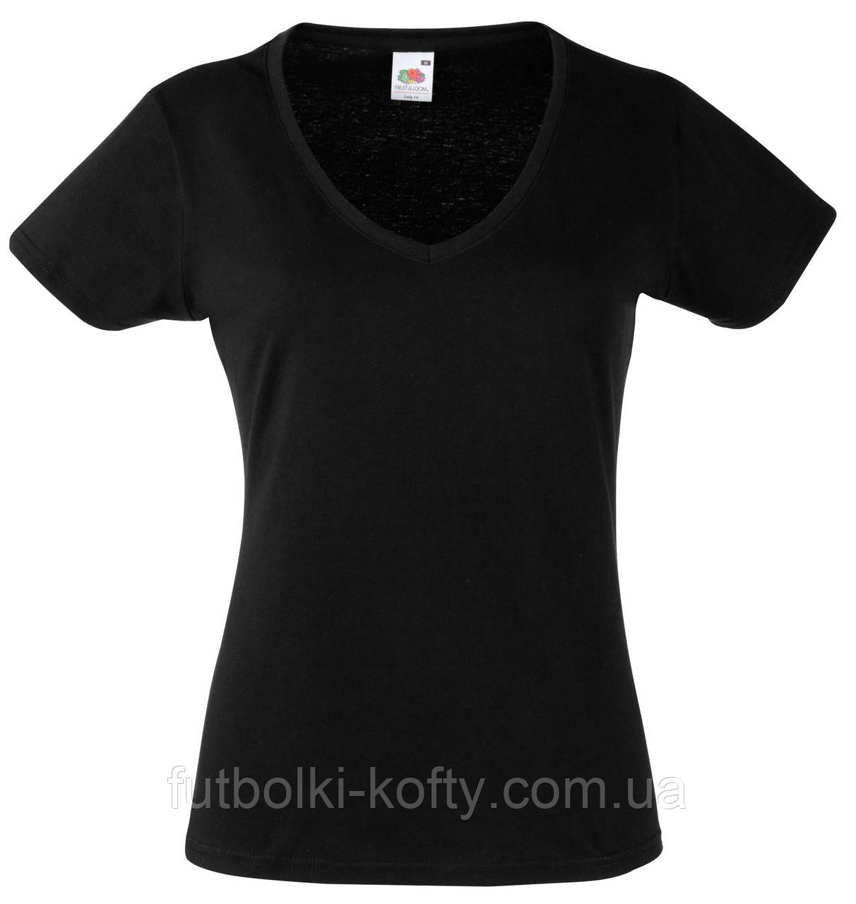 Жіноча футболка З V-подібним вирізом Чорна Fruit of the loom 61-398-36 M