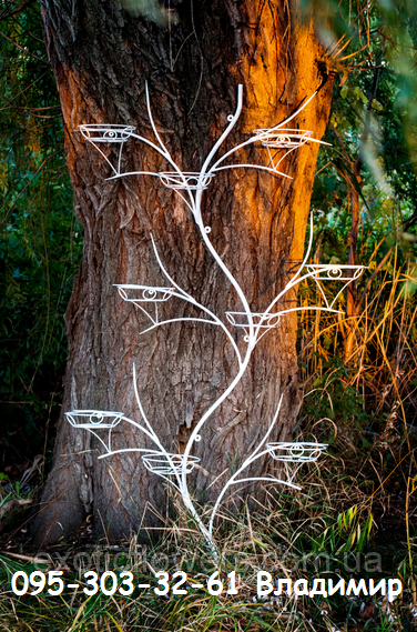 Подставка для цветов на 18 колец "Дерево настенное-2" - фото 4 - id-p108473414