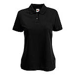 Жіноче поло чорне 65/35 Polo lady-fit Fruit of the Loom,L, фото 8