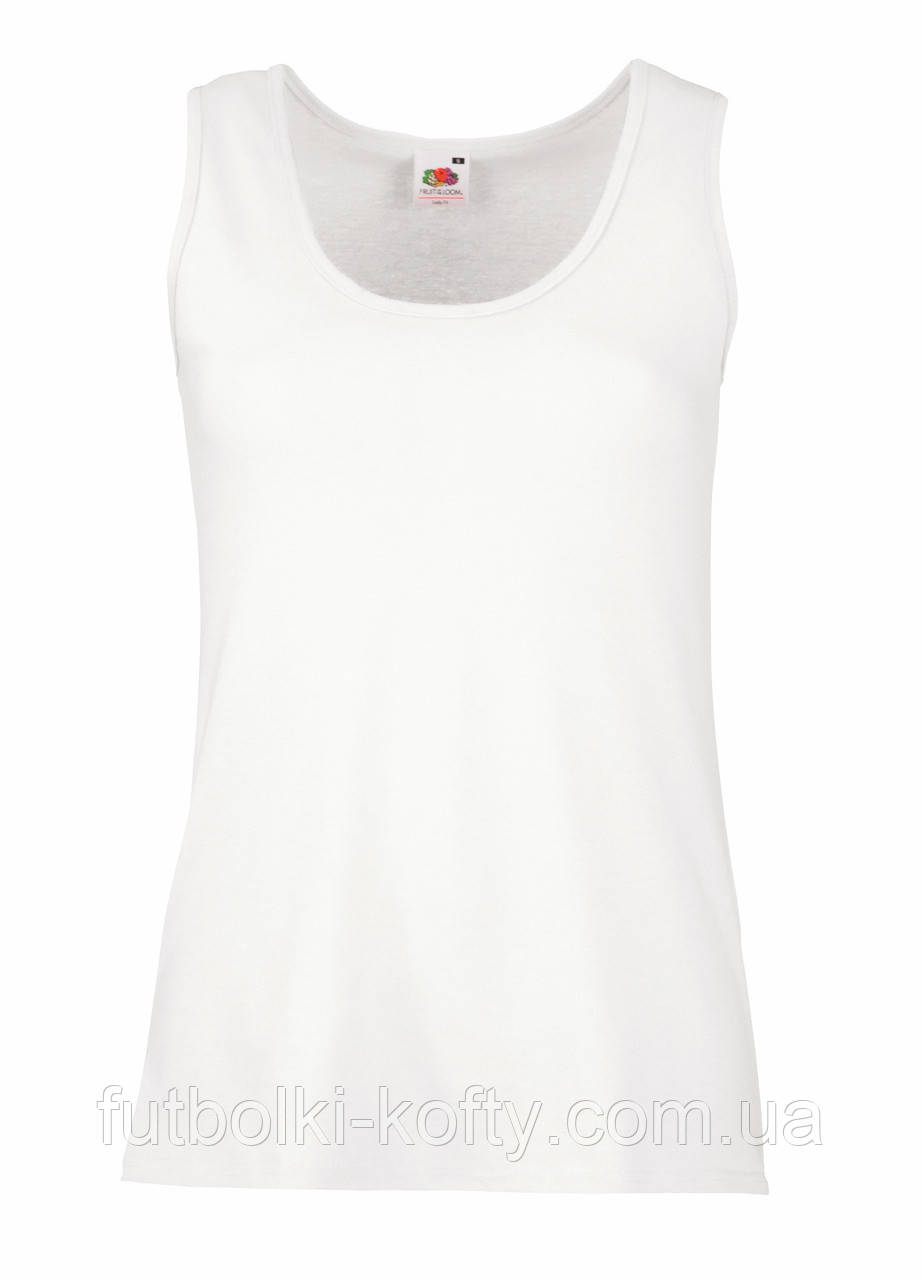 Майка жіноча біла базова Fruit of the Loom Valueweight vest lady-fit, L, фото 1