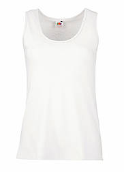 Майка жіноча біла базова Fruit of the Loom Valueweight vest lady-fit, XS