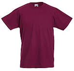 Дитяча футболка бордова базова бавовняна Valueweight kids Fruit of the Loom, фото 4