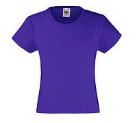 Детская Классическая футболка для девочек Фиолетовая Fruit of the loom 61-005-PE 3-4