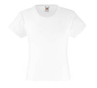 Детская Классическая футболка для девочек Белая Fruit of the loom 61-005-30 5-6