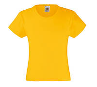 Дитяча Класична футболка для дівчаток Сонячно-жовта Fruit of the loom 61-005-34 5-6