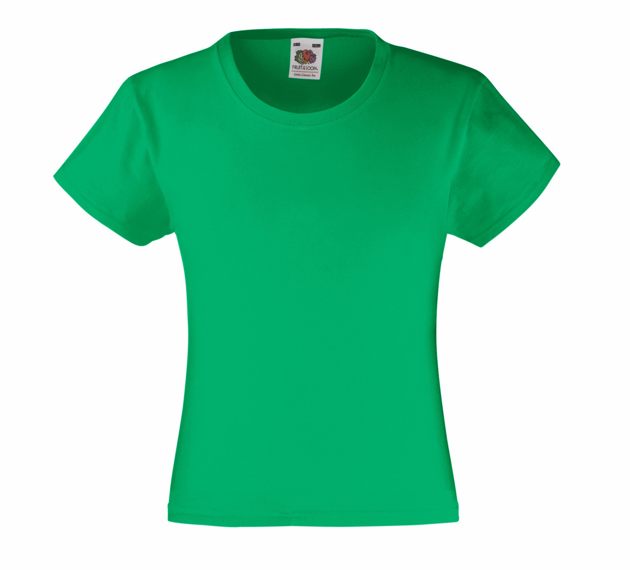 Дитяча Класична футболка для дівчаток Яскраво-зелена Fruit of the loom 61-005-47 5-6