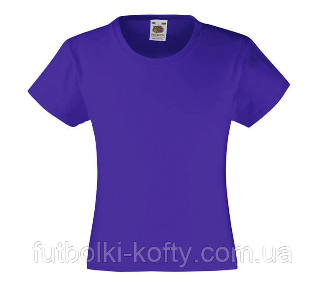Дитяча Класична футболка для дівчаток Фіолетова Fruit of the loom 61-005-PE 14-15